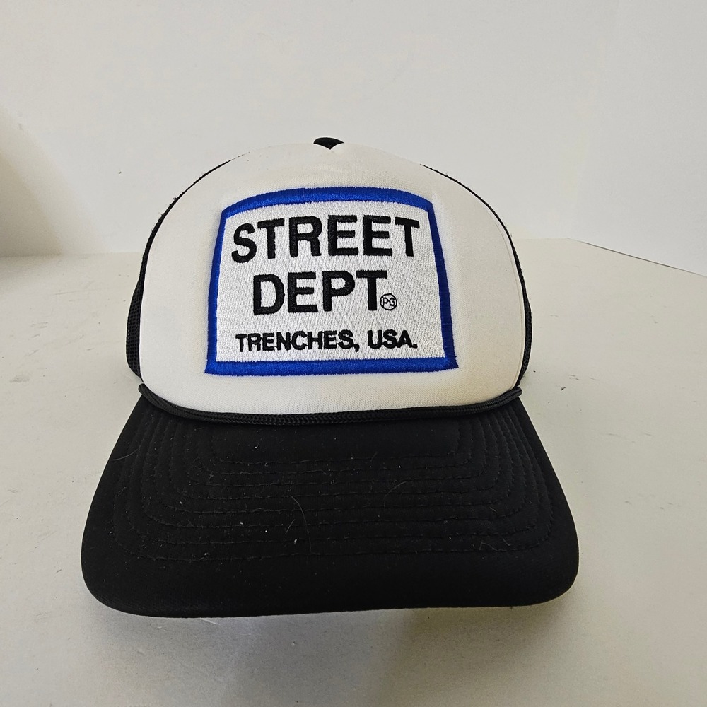 Decky Street Dept Trenches USA Trucker Hat Black White Snapback Cap 6025